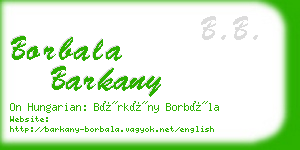 borbala barkany business card